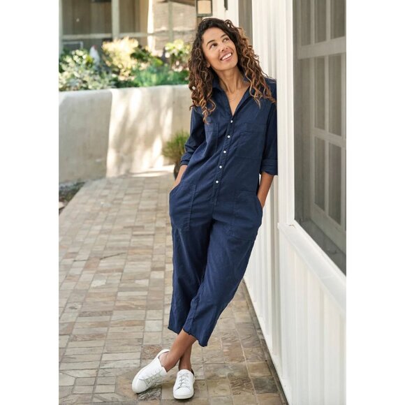 Frank & Eileen Northern Ireland Playsuit in Navy Size XXS Utility Jumpsuit - Picture 1 of 12